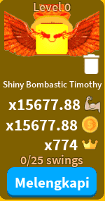 Gambar Roblox Pet Shiny Bombastic Timothy- Saber simulator — 1