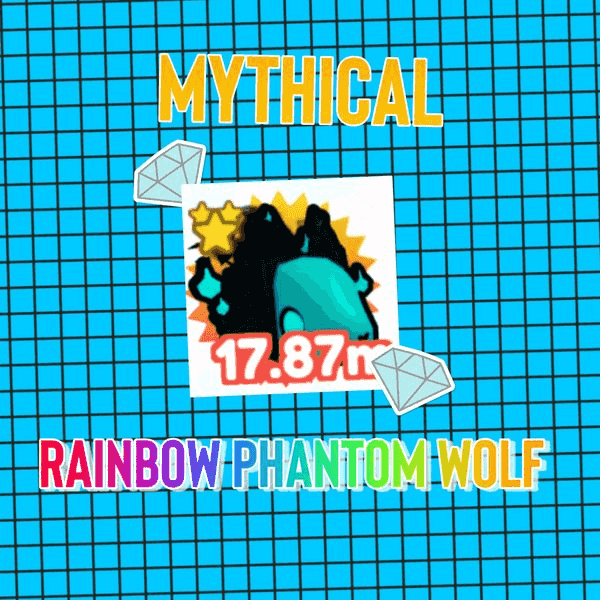 Beli Item Rainbow Phantom Wolf pet simulator x pet sim x Mythical