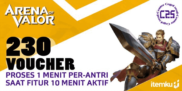 Beli Top Up 230 Voucher login Selain FB Arena Of Valor Terlengkap Dan 
