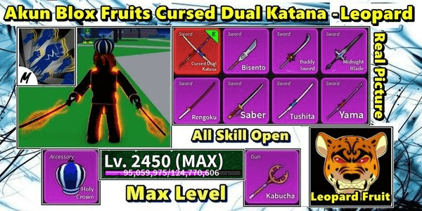 Beli Akun Akun Blox Fruit / Blox Fruits Level Max Full Skill Leopard