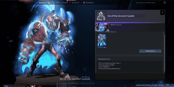 Beli Item Gift Ire of the Ancient Gaoler (Bundle Arc Warden Collector's ...