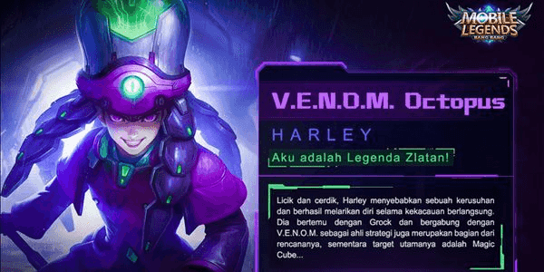 Gambar Mobile Legends V.E.N.O.M. Octopus (Epic Skin Harley) — 1