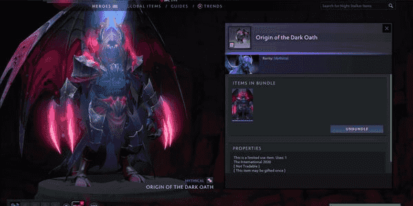 Beli Item Gift Origin of the Dark Oath (Bundle Night Stalker Collector ...