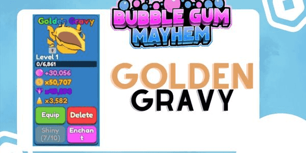 Gambar Roblox Golden Gravy (SECRET PET) - Bubblegum Mayhem BGM — 1