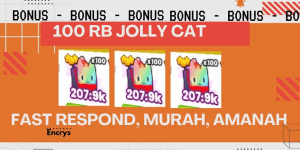 Gambar Roblox (NEW OP PET) 100x RAINBOW Jolly Cat - Pet Simulator 99 RB Jolly CAT — 1