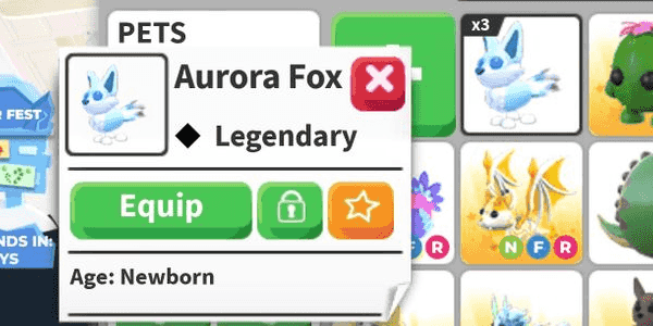 Buy Pet Aurora Fox NEW NO POTION Adopt Me Trading Hub 3196130 itemku