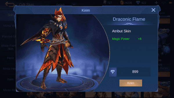 Gambar Mobile Legends Draconic Flame (Epic Skin Valir) — 1