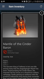 Mantle of the Cinder Baron (Immortal Axe)