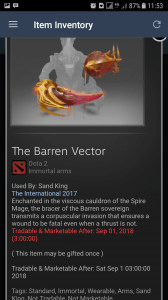 The Barren Vector (Immortal TI7 Sand King)