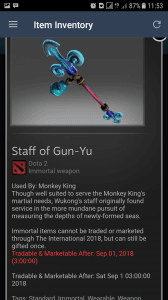 Staff of Gun-Yu (Immortal TI7 Monkey King)
