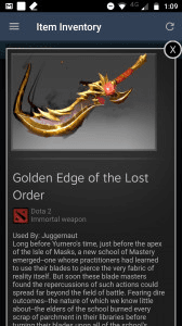 Gambar Product Golden Edge of the Lost Order(Immortal TI8)