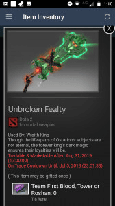Gambar Product Unbroken Fealty (Immortal TI8 Wraith King)