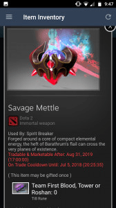 Gambar Product Savage Mettle (Immortal TI8 Spirit Breaker)