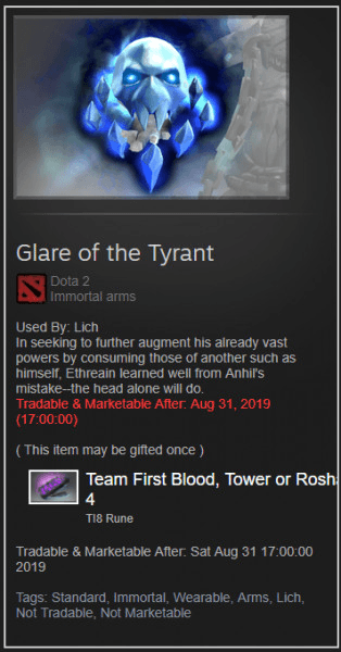 Gambar Product Glare of the Tyrant (Immortal TI8 Lich)