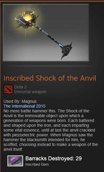 Inscribed Shock of the Anvil (Immortal Magnus)