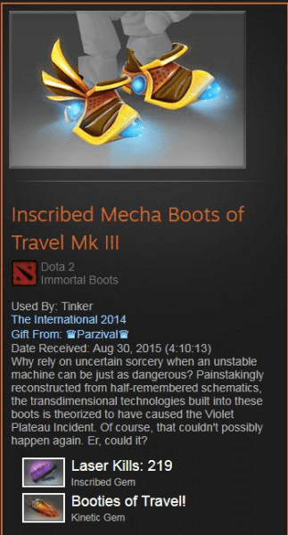 Inscribed Mecha Boots of Travel Mk III (Immortal Tinker)