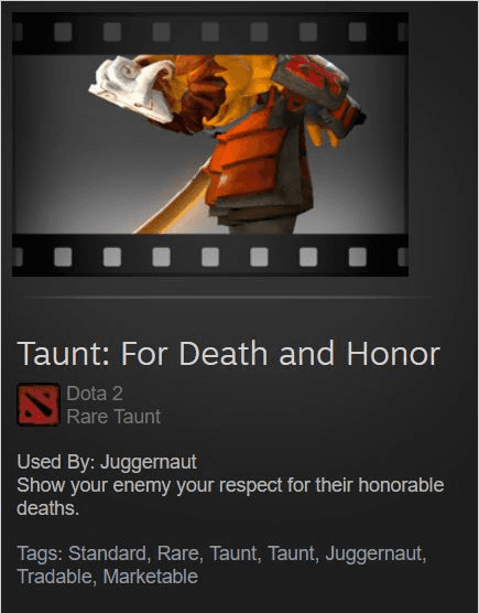 Taunt: For Death and Honor (Juggernaut Taunt)