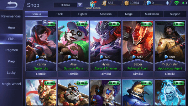 Gambar Product Sultan Account | Mythical Glory | 1Skin Legend | 8 SL