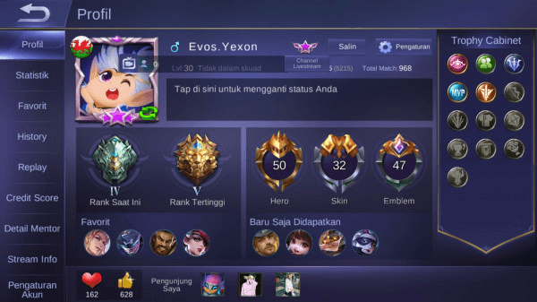 Gambar Product SULTAN Account | Epic Account | GG Account | 1 Legend Skin