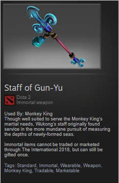 Gambar Product Staff of Gun-Yu (Immortal TI7 Monkey King)