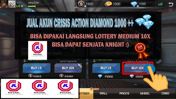 Gambar Product AKUN CRISIS ACTION 1000 DIAMOND SERVER ACAK