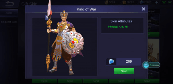 Gambar Product King of War (Skin Minsitthar)