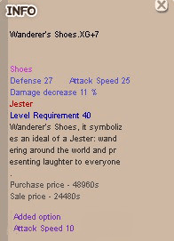 Wanderer Shoes XG+7 Aspd 10