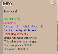 Brick Hat (BH) +9