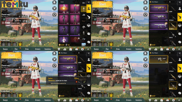 Akun PUBG Set 7 S6 Rp 84 Jeep ok Baju Pink