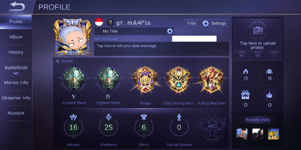 Akun epic smurf Skin Hanzo Siap War!! 