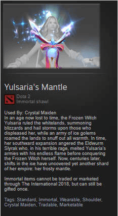 Gambar Product Yulsaria's Mantle (Immortal TI7 Crystal Maiden)