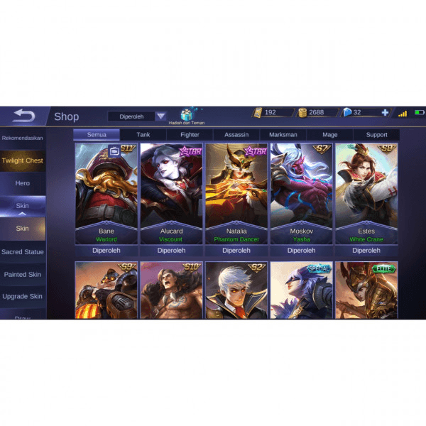 Akun Starlight Alucard dan Starlight Natalia