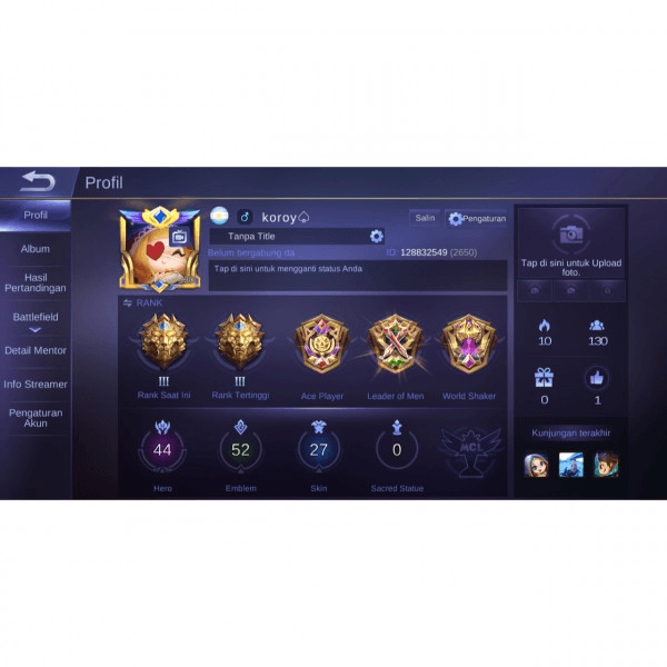 Akun Zodiac Karina dan Starlight Gusion