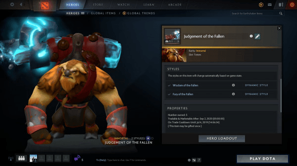 Judgement of the Fallen (Immortal TI9 Earthshaker)