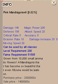 Pink Mandragora +9