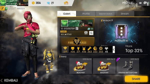 Gambar Product Akun fire fite