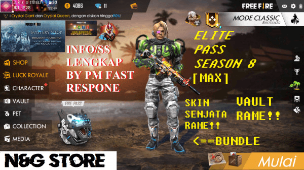 Gambar Product AKUN ELITE PASS 8 MAX+SCAR INFERNO MURMER