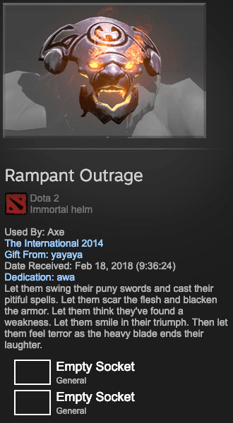 Rampant Outrage (Immortal Axe)