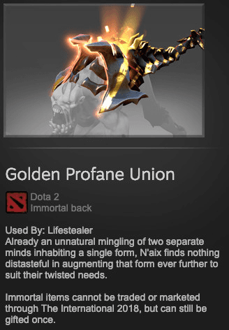 Golden Profane Union (Immortal TI7 Lifestealer)