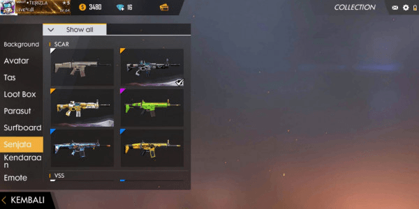 AKUN SULTAN,SENJATA LOBBY RAME,SKIN RAME,VAULT RAM