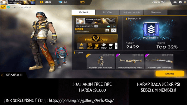 Gambar Product FREE FIRE, LOBBY GG, CHEAP!