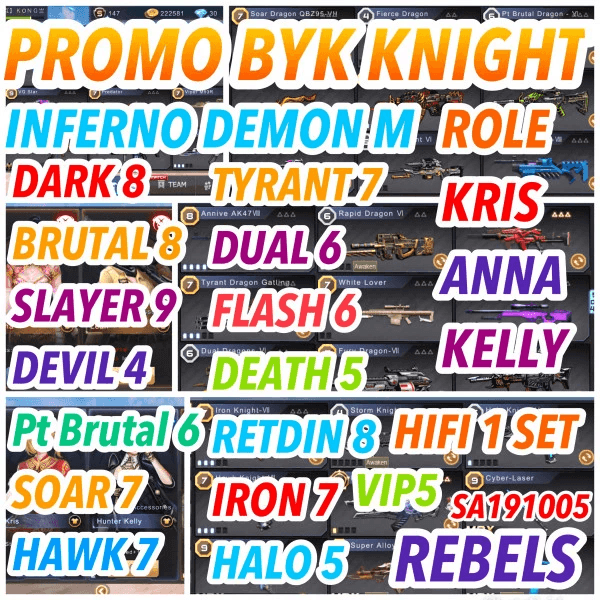 KNIGHT BANYAK+VIP GEDE+ROLE PERMANEN+WEAPON LANGKA