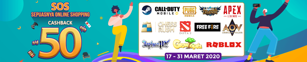 Promo OVO SOS Maret 2020: Cashback 50% Semua Game!