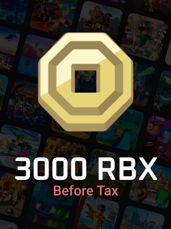 Roblox • 3000 Robux before Tax