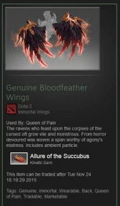 Genuine Bloodfeather Wings (Immortal Queen of Pain)