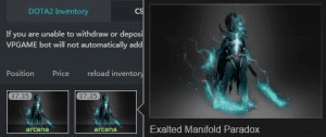 Gambar Product Exalted Manifold Paradox (Arcana Phantom Assassin)