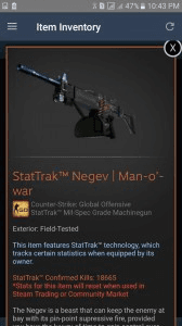 Gambar Product StatTrak™ Negev | Man-o'-war (StatTrak™ Mil-Spec Machinegun)