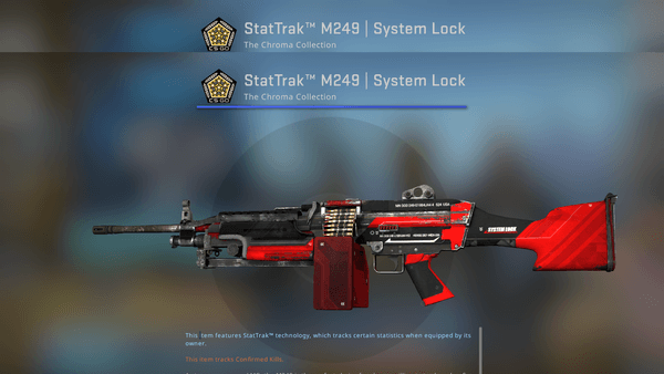 Gambar Product StatTrak™ M249 | System Lock (StatTrak™ Mil-Spec Machine Gun)