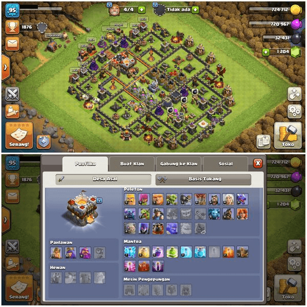 Gambar Product AKUN COC TH 11 GEMS 1200+