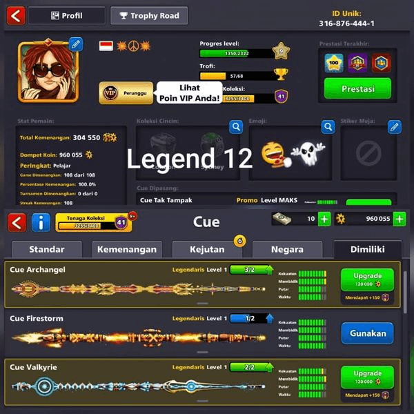 Gambar Product LEGEND 12 3 CUE LEGENDARIS ARCHANGEL+FIRESTORM+VALKYRIE